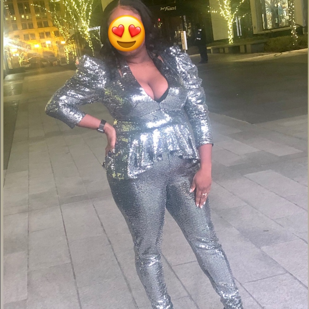Sexy Silver Cutout Jumpsuit